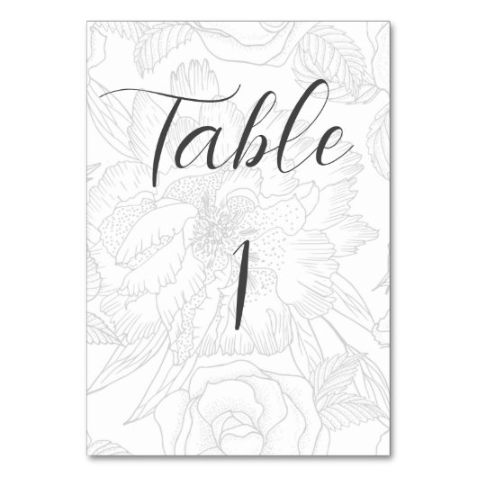 Minimalist, elegant Table number, sitting shart. Kaart (Voorkant)