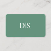 Minimalist Elegant Teal Green Initial Consultant Visitekaartje (Voorkant)