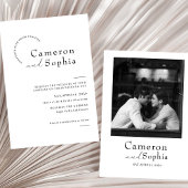 Minimalist Elegant Text Wedding Photo black white Save The Date