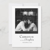 Minimalist Elegant Text Wedding Photo black white Save The Date (Achterkant)