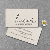 Minimalist Elegant Texture Beige Hairstylist  Visitekaartje