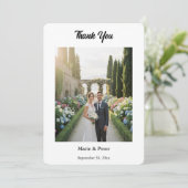 Minimalist Elegant Typography 2 Photos Thank You Bedankkaart (Staand voorkant)
