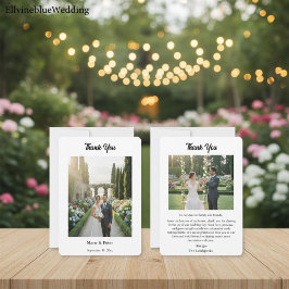 Minimalist Elegant Typography 2 Photos Thank You Bedankkaart