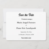 Minimalist Elegant Typography Black & White Save The Date (Voorkant)