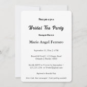 Minimalist Elegant Typography Bridal Tea Party Kaart (Voorkant)