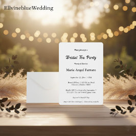 Minimalist Elegant Typography Bridal Tea Party Kaart
