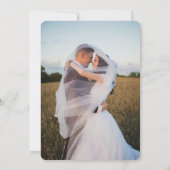 Minimalist Elegant Typography Photo Back Wedding Kaart (Achterkant)