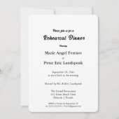 Minimalist Elegant Typography Rehearsal Dinner Kaart (Voorkant)