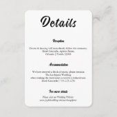 Minimalist Elegant Typography Wedding Details Informatiekaartje (Voorkant)