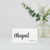 Minimalist Elegant Warm White Black Bold Beauty Visitekaartje (Staand voorkant)