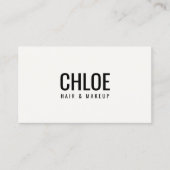 Minimalist Elegant Warm White Black Bold Beauty Visitekaartje (Voorkant)