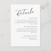 Minimalist Elegant wedding Details Enclosure Card Informatiekaartje (Voorkant)