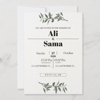 Minimalist Elegant Wedding Invitation | Modern Feestdagenkaart