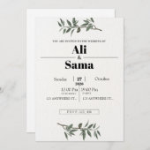 Minimalist Elegant Wedding Invitation | Modern Feestdagenkaart (Voorkant / Achterkant)