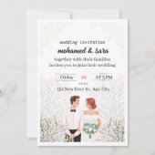 Minimalist Elegant Wedding Invitation & RSVP Kaart (Voorkant)