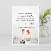 Minimalist Elegant Wedding Invitation & RSVP Kaart (Staand voorkant)