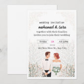 Minimalist Elegant Wedding Invitation & RSVP Kaart (Voorkant / Achterkant)