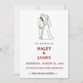 Minimalist Elegant Wedding  Kaart (Voorkant)