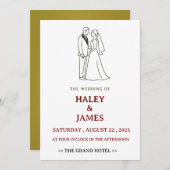 Minimalist Elegant Wedding Kaart (Voorkant / Achterkant)