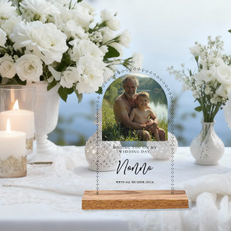 Minimalist Elegant Wedding Photo Tribute Memorial  Acryl Bord