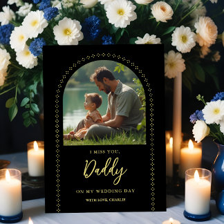 Minimalist Elegant Wedding Photo Tribute Memorial  Fotoplaat