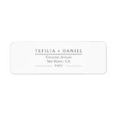 Minimalist Elegant Wedding Return Address Label (Voorkant)