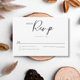 Minimalist Elegant Wedding RSVP Kaartje
