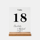Minimalist Elegant Wedding Table Number Acryl Bord (Voorkant)