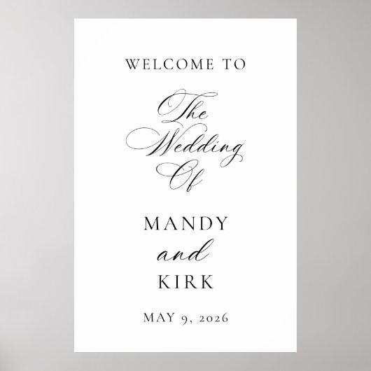 Minimalist Elegant Wedding Welcome Sign | Modern Poster (Voorkant)