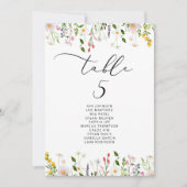 Minimalist elegant Wildflower Seating Chart card Kaart (Voorkant)