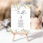Minimalist elegant Wildflower Seating Chart card Kaart