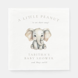 Minimalist Elephant Little Peanut Baby Shower Servet