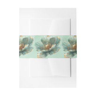 Minimalist Emerald and Gold Wedding  Invitation  Uitnodigingen Wikkel