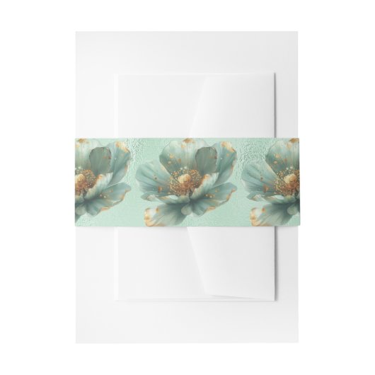 Minimalist Emerald and Gold Wedding  Invitation  Uitnodigingen Wikkel (Voorkant Voorbeeld)