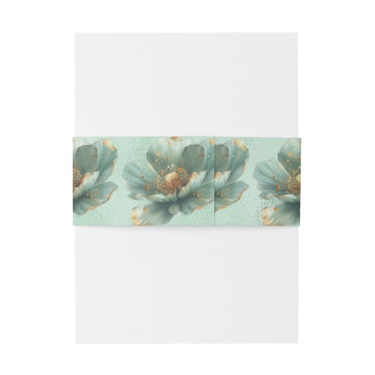 Minimalist Emerald and Gold Wedding  Invitation  Uitnodigingen Wikkel (Achterkant Voorbeeld)