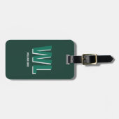 Minimalist Emerald Green Personalized Monogram Bagagelabel (Voorkant horizontaal)