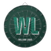 Minimalist Emerald Green Personalized Monogram Dartbord (Voorkant)