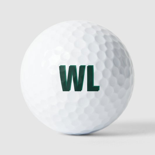 Minimalist Emerald Green Personalized Monogram  Golfballen (Voorkant)