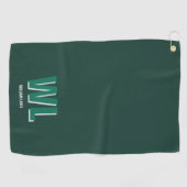 Minimalist Emerald Green Personalized Monogram Golfhanddoek (Horizontaal)