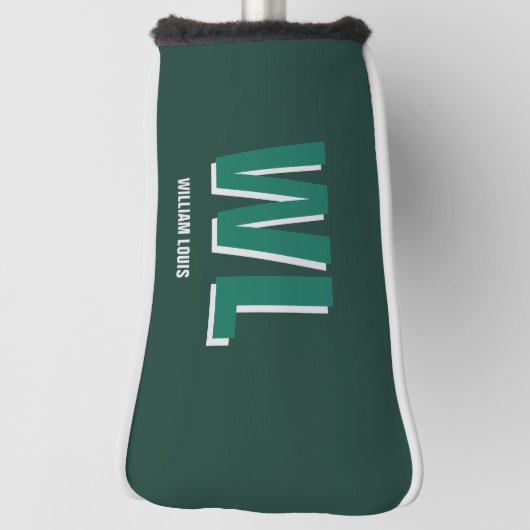 Minimalist Emerald Green Personalized Monogram Golfheadcover (Draai 90)