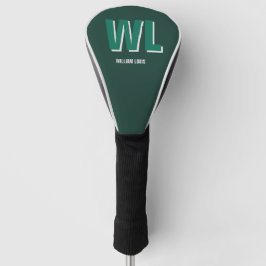 Minimalist Emerald Green Personalized Monogram Golfheadcover
