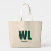 Minimalist Emerald Green Personalized Monogram Grote Tote Bag (Achterkant)