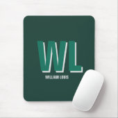 Minimalist Emerald Green Personalized Monogram Muismat (Met muis)