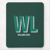 Minimalist Emerald Green Personalized Monogram  Muismat (Voorkant)