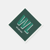 Minimalist Emerald Green Personalized Monogram Servet (Hoek)