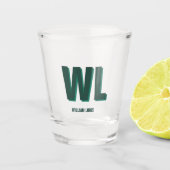 Minimalist Emerald Green Personalized Monogram  Shot Glas (Voorkant)