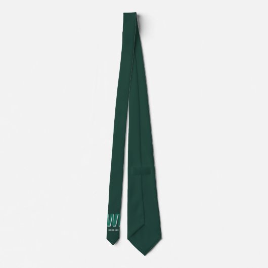 Minimalist Emerald Green Personalized Monogram  Stropdas (Achterkant)
