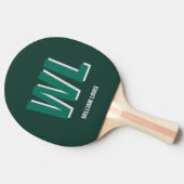 Minimalist Emerald Green Personalized Monogram Tafeltennisbatje (Zijkant)