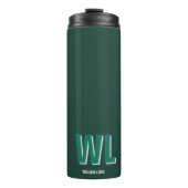 Minimalist Emerald Green Personalized Monogram  Thermosbeker (Voorkant)