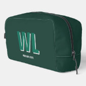 Minimalist Emerald Green Personalized Monogram Toilettasje (Rechterhoek)